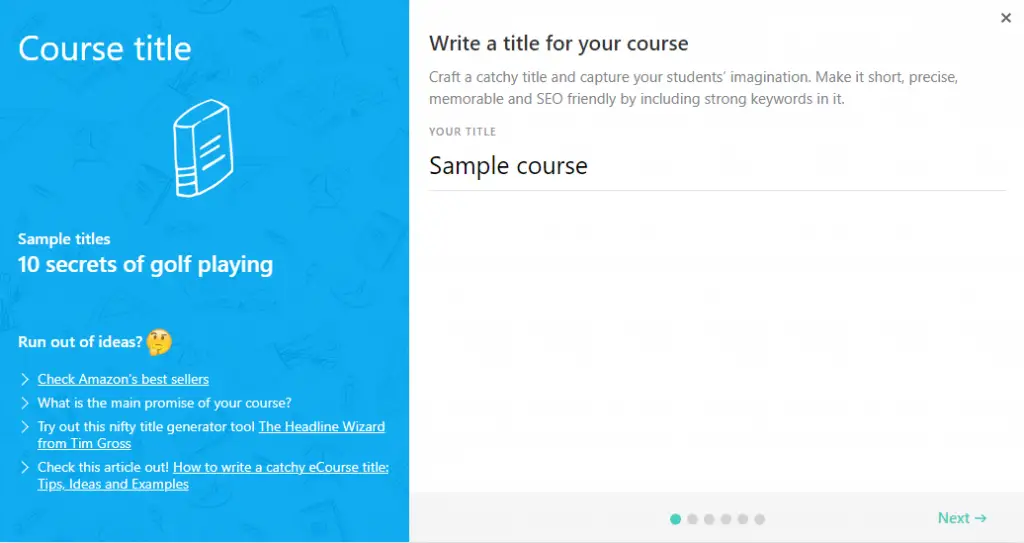 LearnWorlds - setting course title