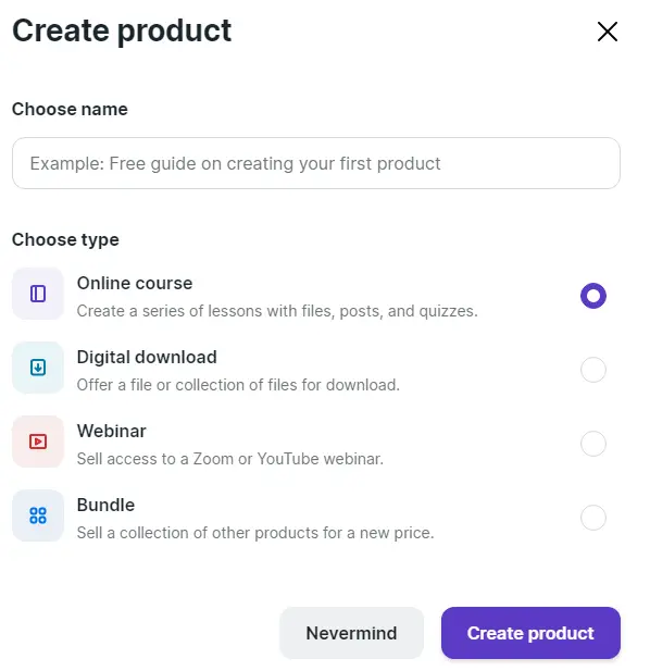 Podia - Create Products